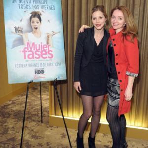 Actresses Elisa Volpatto L and Mandy Cheetham attend the HBO Latino MUJER DE FASES screening event at HBO Theater on March 27 2012 in New York City