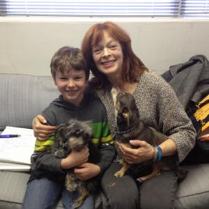 My awesome TV mom Francis Fisher and her dogs August and Batman