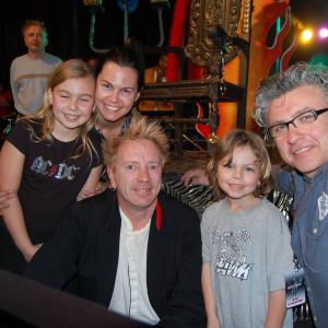 TV director Ian Stevenson (R) on location for 'Bodog Music Battle of the Bands'. Pictured with host Johnny Rotten ('Sex Pistols') and Ian's family at The Keyclub, Los Angeles. More at www.ianstevenson.tv