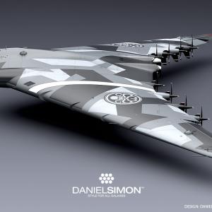 Daniel Simon's design of the Hydra Flying Wing, feature in 