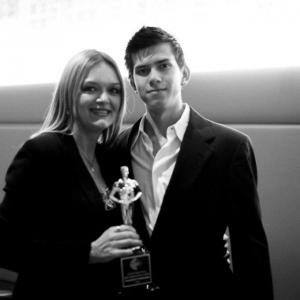 CODA director Anastasia M. Cummings and her son actor Julien Oblette.