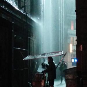 Batman Arkham Knight live action trailer. Michael under the rain tower.