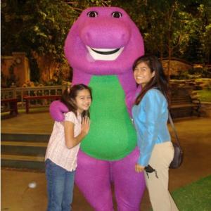 On the set of Barney and Friends