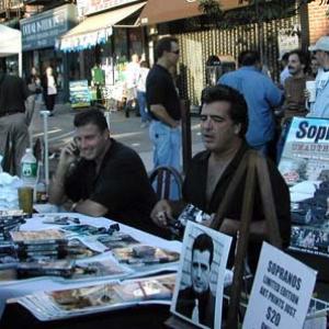 Michael Bell signing autographs with the Sopranos in Brooklyn, NY