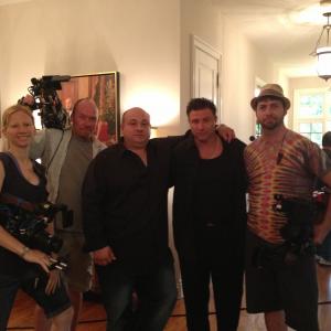 with Dominic Capone III and film crew on set of The Capones airing January 28 on REELZ