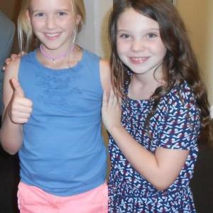Maggie Batson and Kennedy Brice on the set of Vida All Natural Products commercial.