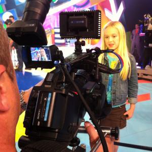 Maggie Batson on the set of Nickelodeons Figure It Out