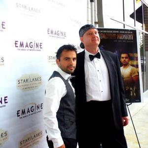 Patrick Sarniak and Sam Logan Khaleghi at the Premiere of Approaching Midnight
