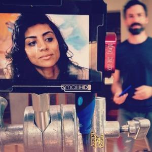 Reshma Gajjar and Miles Crawford on the set of Lost The Plot