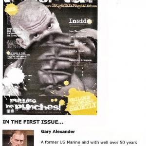 March 2013 Tough Talk Magazine Featuring Gary Alexander stating Best Hand to Hand Combatant in World