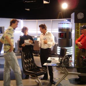 Tim Lowry Christine Fry Jack MaxwellDean Andre on the set of Quest