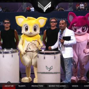 In production with the AFC 2011 Mascots at Tennis Legends @ Aspire4Sport