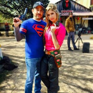 with Allie DeBerry on the set of The Adventures of Pepper and Paula