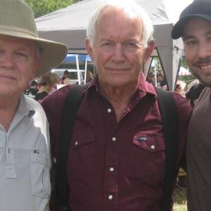 with Lance Henriksen on the set of My Dog the Champion