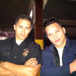 Rick Mancia and Michael Rivera on the set of Ambushed