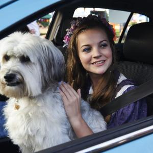 Still of Izzy Meikle-Small and Pudsey in Pudsey the Dog: The Movie (2014)