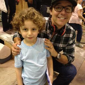 August Maturo with legendary director Christopher Columbus on set of 