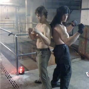 On The Movie Set of : Metal Gear Solid Blood Brothers With Co Star 2010