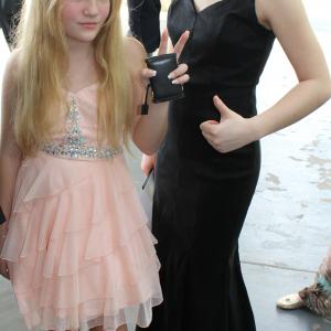 Madeline and sister Abigail at the 2015 Young Artist Awards