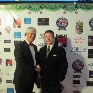 On The Red Carpet with Radio Personality Frank Mottek at Zsa Zsa Gabor and Prinz Frederic's Christmas Party in Bel Air.