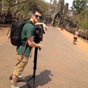 Waiting for traffic. Wonders of the World: Angkor Wat