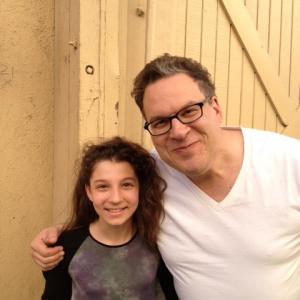Stephanie Katherine Grant with Jeff Garlin, on the set of The Goldbergs.