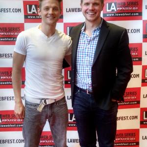 Chris Lamica Left and Michael Huntsman Right at the 6th Annual LAWebFest for their work in twenties the series