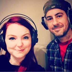 Kristin Fairlie and Jeff Geddis recording The Ridonculous Race.