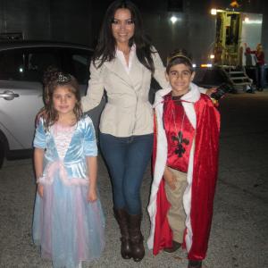 Evan, his sister Ana and their actress mom Luisa Diaz after filming their scenes from 