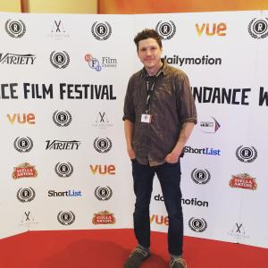 Paul D Hart on the red carpet for Raindance Film Festival in London
