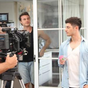 Domenic Di Mento on the set of 'SMS'