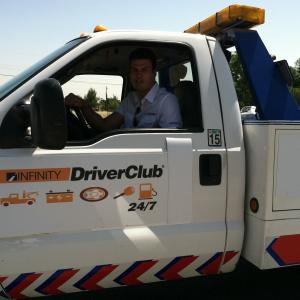 Infinity Insurance Commercial tow truck hero driver for Infinity Driver Club Campaign