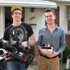 Aaron Keteyian (R) with Ryan Stratton on the set of 