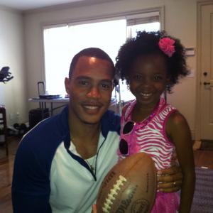 Brooke Singleton and Trai Byers on set of the film, 