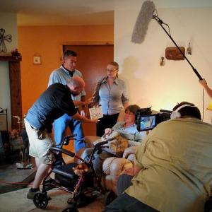 Mikkel Simons and cast on the set of We Promised
