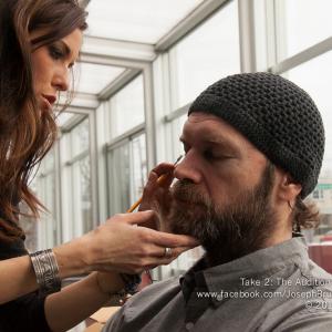 Natalie Foxhill and Tyler Mane on the set of Take 2:The Audition