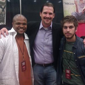 Scott with IronE Singleton T Dog and Anthony Guajardo Miguel from THJE WALKING DEAD