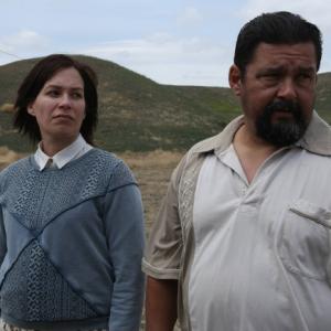 Still of Franka Potente and Alejandro Patiño in The Bridge (2013)
