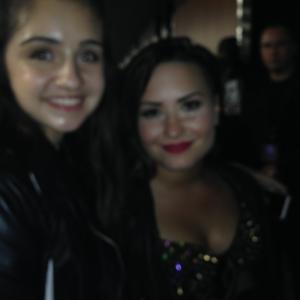 Samantha Elizondo with Demi Lovato backstage at the Staples Center 9/2014.