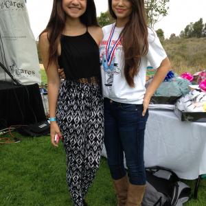 Samantha Elizondo with Paris Berelc at the Brittacares event to raise money for kids with cancer. June 2014