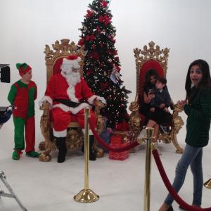 Samantha filming the Adrianna's Insurance Christmas commercial. Lead girl.