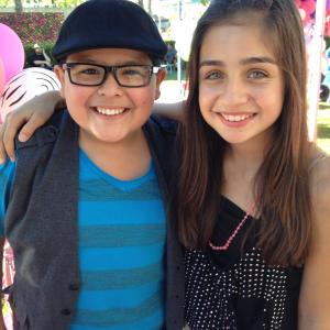 Samantha filming with Rico Rodriguez.