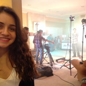 Samantha Elizondo on set at a filming 2014