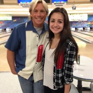 Samantha Elizondo at Celebrity Bowling with Christopher Atkins from the movie the Blue Lagoon