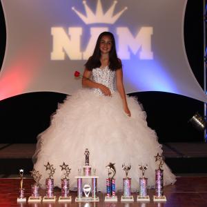 Samantha won 3rd rummer up our of 94 girls in the NAMiss Southern California Pageant She also took home 9 trophies in all different categories She qualified for Nationals two years in a row