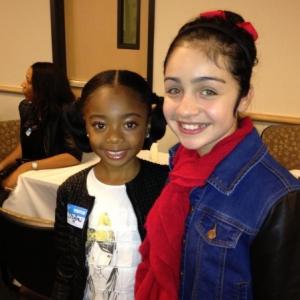 Samantha Elizondo with Skai Jackson from the Disney Channel show Jessie