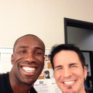Cheese eating grins with actor Hal Sparks