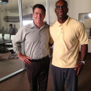On the set of Redeemed with an acting favorite Ted McGinley