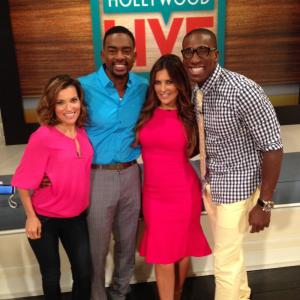 On the set of Access Hollywood Live with the talented Kit Hoover, Bill Bellamy, and Jillian Barberie.
