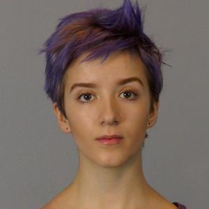Purple hair for the role of Maureen in RENT